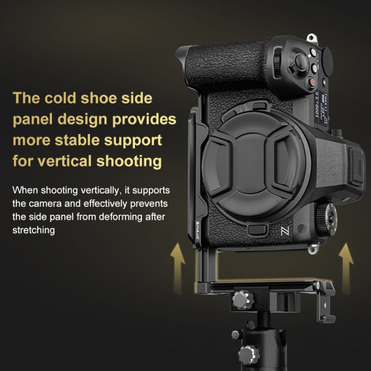 For Nikon Z6III / Z6II PULUZ 1/4 inch Vertical Shoot Quick Release L Plate Bracket Base Holder (Black) - L-Bracket by PULUZ | Online Shopping South Africa | PMC TechLife | Buy Now Pay Later Mobicred