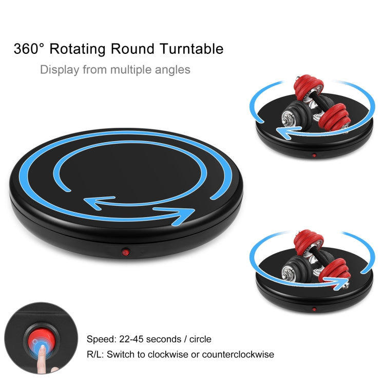 PULUZ 45cm Remote Control Adjusting Speed Rotating Turntable Display Stand, Black, Load 100kg(UK Plug) - free shipping - PMC TechLife - Order now!
