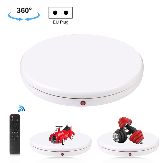 PULUZ 45cm Remote Control Adjusting Speed Rotating Turntable Display Stand, White, Load 100kg(EU Plug)
