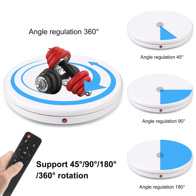 PULUZ 45cm Remote Control Adjusting Speed Rotating Turntable Display Stand, White, Load 100kg(US Plug) - free shipping - PMC TechLife - Order now!