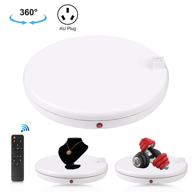 PULUZ 45cm Remote Control Adjusting Speed Rotating Turntable Display Stand with Power Socket, White, Load 100kg(AU Plug)