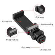 PULUZ Tripod Head Cold Shoes Aluminum Alloy Phone Clamp Holder Bracket (Black)