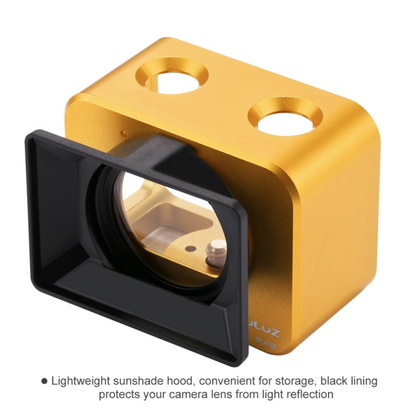 PULUZ for Sony RX0 Aluminum Alloy Protective Cage + 37mm UV Filter Lens + Lens Sunshade with Screws and Screwdrivers(Gold)