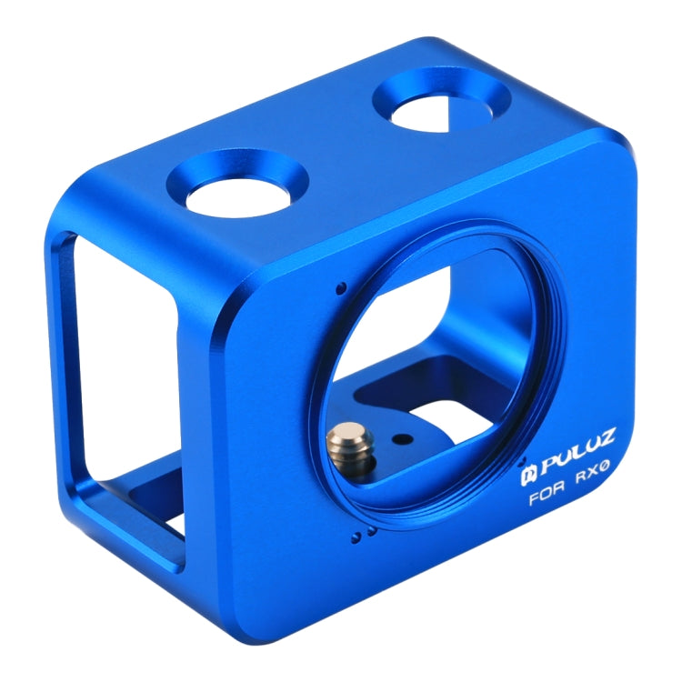 PULUZ for Sony RX0 Aluminum Alloy Protective Cage + 37mm UV Filter Lens + Lens Sunshade with Screws and Screwdrivers(Blue)