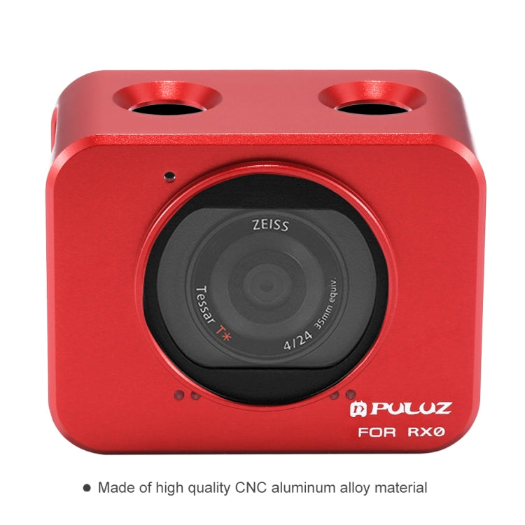 PULUZ for Sony RX0 Aluminum Alloy Protective Cage + 37mm UV Filter Lens + Lens Sunshade with Screws and Screwdrivers(Red) - Metal Cases by PULUZ | Online Shopping South Africa | PMC TechLife | Buy Now Pay Later Mobicred
