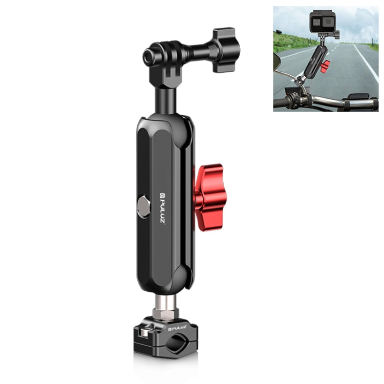 PULUZ Motorcycle Rearview Small Clamp CNC Metal Magic Arm Rod Mount (Black) - free shipping - PMC TechLife - Order now!