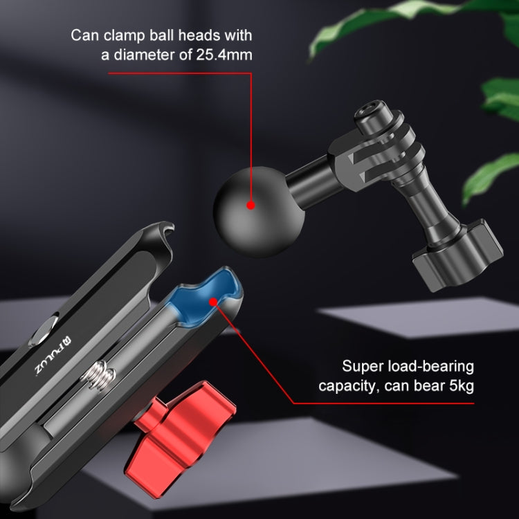 PULUZ Motorcycle Rearview Small Clamp CNC Metal Magic Arm Rod Mount (Black) - free shipping - PMC TechLife - Order now!