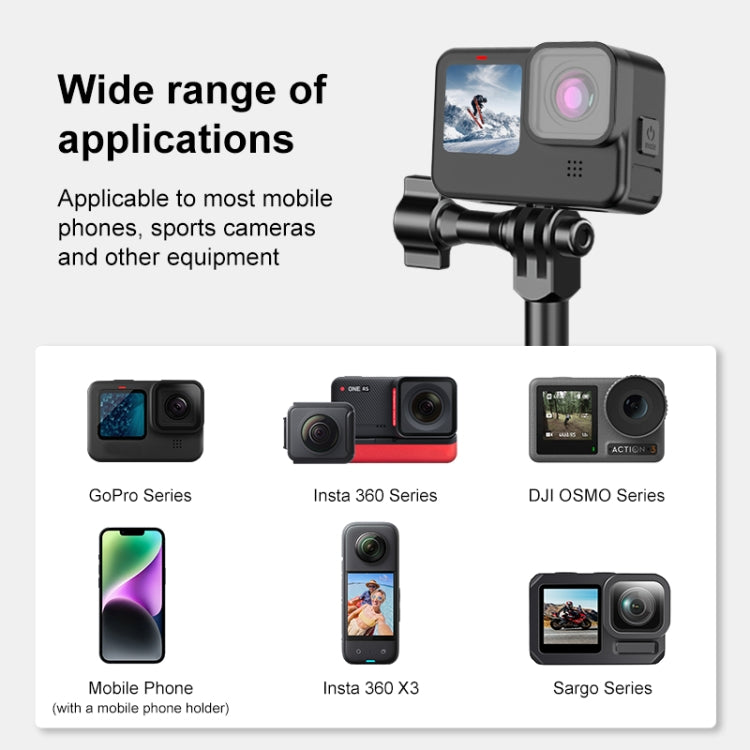 PULUZ Motorcycle Rearview Small Clamp CNC Metal Magic Arm Rod Mount (Black) - free shipping - PMC TechLife - Order now!