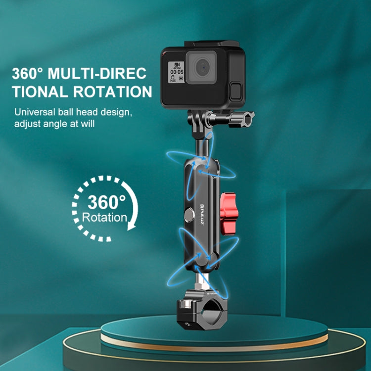 PULUZ Motorcycle Rearview Large Clamp CNC Metal Magic Arm Rod Mount - free shipping - PMC TechLife - Order now!