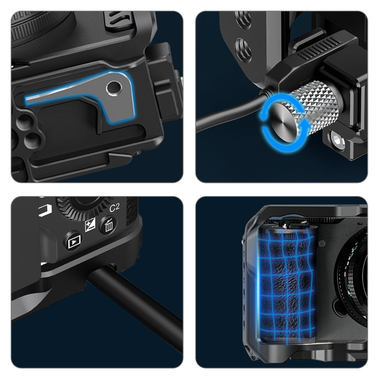 For Sony ILCE-A7CM2 / Alpha 7C II / Alpha 7CR PULUZ Metal Camera Cage Stabilizer Rig (Black) - free shipping - PMC TechLife - Order now!