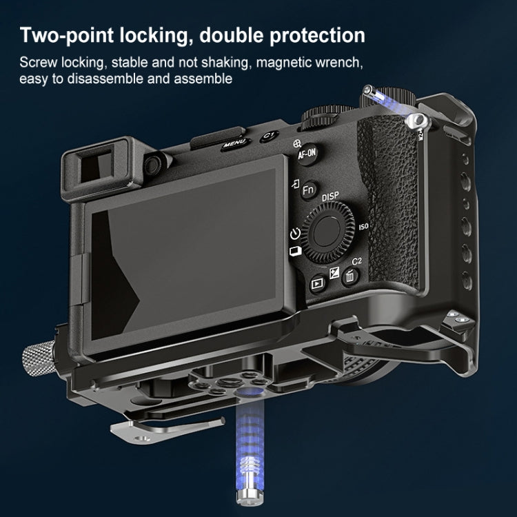 For Sony ILCE-A7CM2 / Alpha 7C II / Alpha 7CR PULUZ Metal Camera Cage Stabilizer Rig (Black)