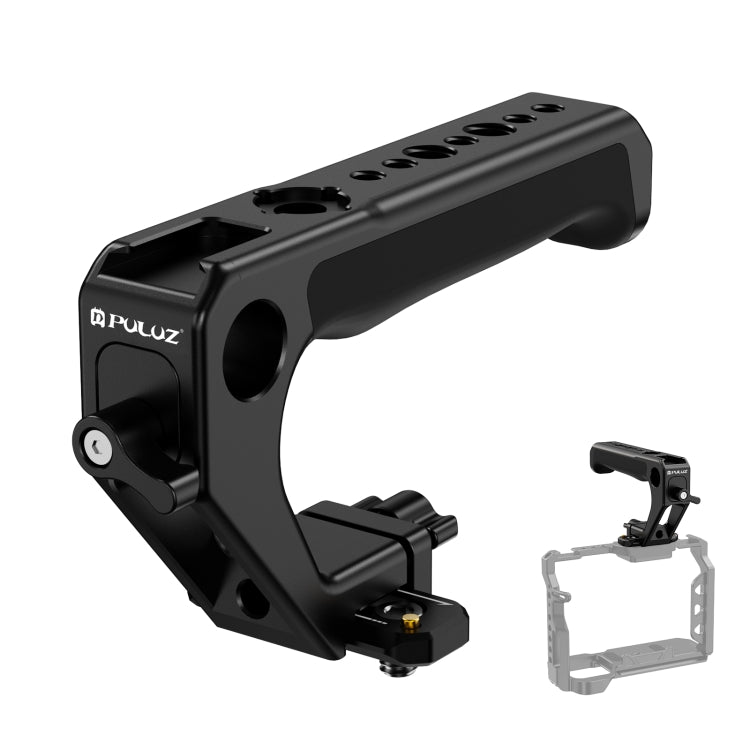 PULUZ Double-thread Metal Quick Release Top Handle with Cold Shoe for Camera Cage Stabilizer (Black) - free shipping - PMC TechLife - Order now!