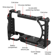 For Sony A6500 / A6400 / A6300 / A6000 PULUZ Metal Camera Cage Expansion Mount Stabilizer Rig (Black)