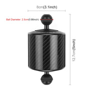 PULUZ 6.1 inch 15.5cm Length 80mm Diameter Dual Balls Carbon Fiber Floating Arm, Ball Diameter: 25mm, Buoyancy: 400g Phone