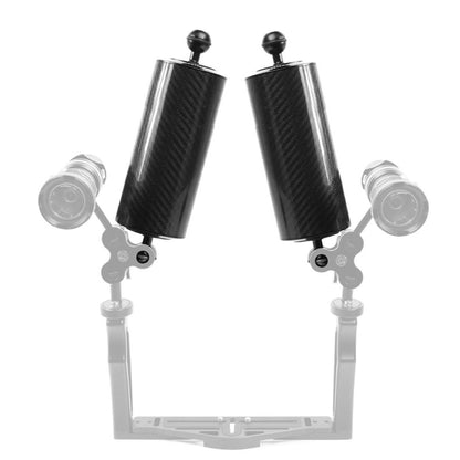 PULUZ 10.82 inch 27.5cm Length 80mm Diameter Dual Balls Carbon Fiber Floating Arm, Ball Diameter: 25mm, Buoyancy: 800g - free shipping - PMC Jewellery - Order now!