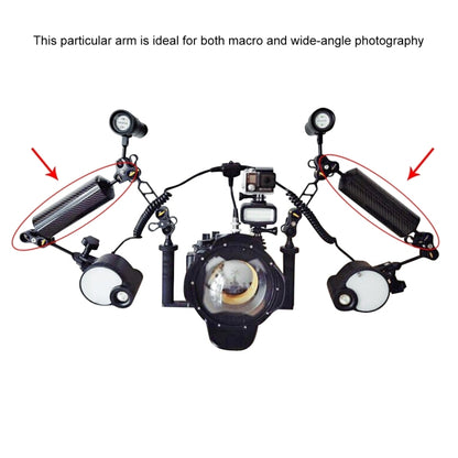 PULUZ 10.82 inch 27.5cm Length 80mm Diameter Dual Balls Carbon Fiber Floating Arm, Ball Diameter: 25mm, Buoyancy: 800g - free shipping - PMC Jewellery - Order now!