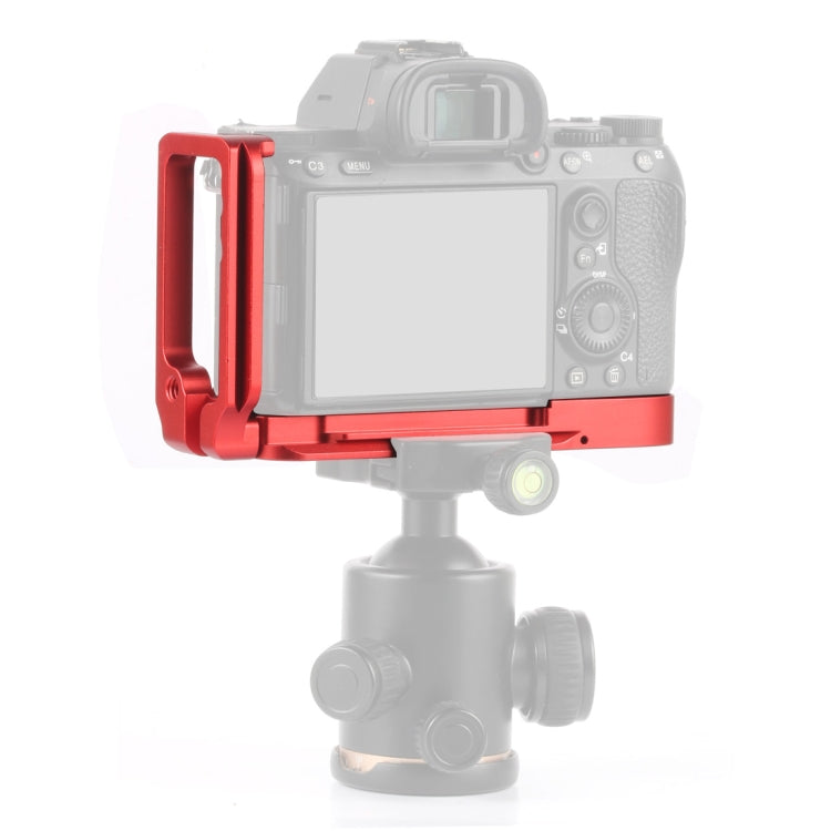 PULUZ 1/4 inch Vertical Shoot Quick Release L Plate Bracket Base Holder for Sony A9 (ILCE-9) / A7 III/ A7R III(Red) - L-Bracket by PULUZ | Online Shopping South Africa | PMC TechLife | Buy Now Pay Later Mobicred