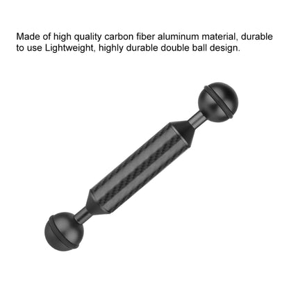 PULUZ 5 inch 13cm Length 20.8mm Diameter Dual Balls Carbon Fiber Floating Arm, Ball Diameter: 25mm(Black) - free shipping - PMC Jewellery - Order now!
