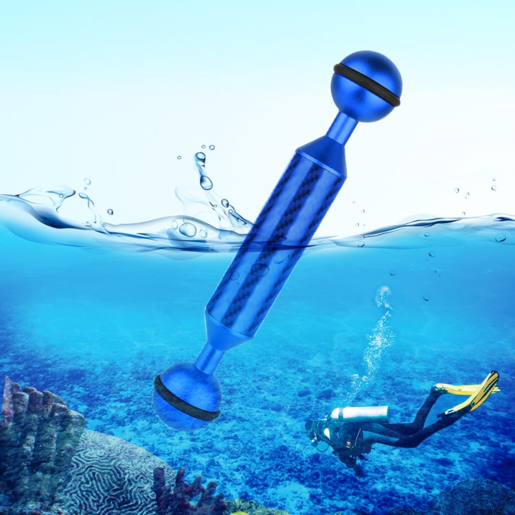 PULUZ 5 inch 13cm Length 20.8mm Diameter Dual Balls Carbon Fiber Floating Arm, Ball Diameter: 25mm(Blue) - free shipping - PMC Jewellery - Order now!