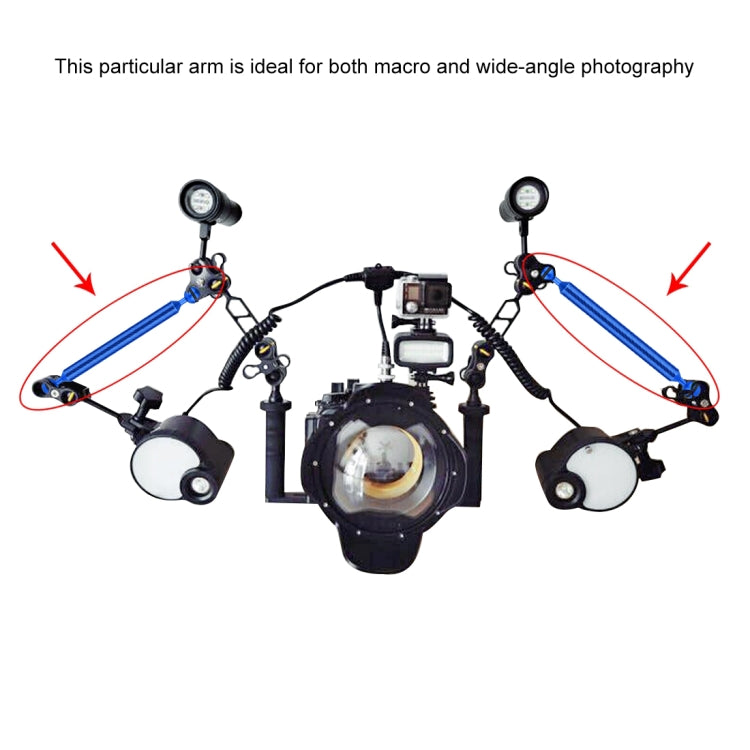 PULUZ 5 inch 13cm Length 20.8mm Diameter Dual Balls Carbon Fiber Floating Arm, Ball Diameter: 25mm(Blue) - free shipping - PMC Jewellery - Order now!