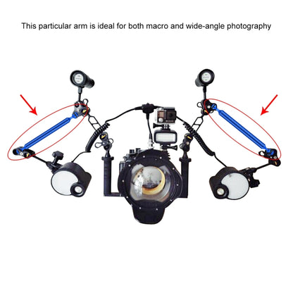 PULUZ 5 inch 13cm Length 20.8mm Diameter Dual Balls Carbon Fiber Floating Arm, Ball Diameter: 25mm(Blue) - free shipping - PMC Jewellery - Order now!