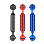 PULUZ 5 inch 13cm Length 20.8mm Diameter Dual Balls Carbon Fiber Floating Arm, Ball Diameter: 25mm(Blue)