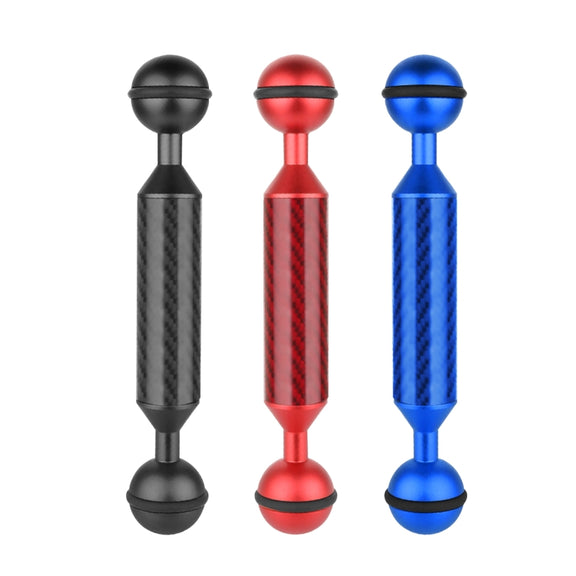 PULUZ 5 inch 13cm Length 20.8mm Diameter Dual Balls Carbon Fiber Floating Arm, Ball Diameter: 25mm(Blue)