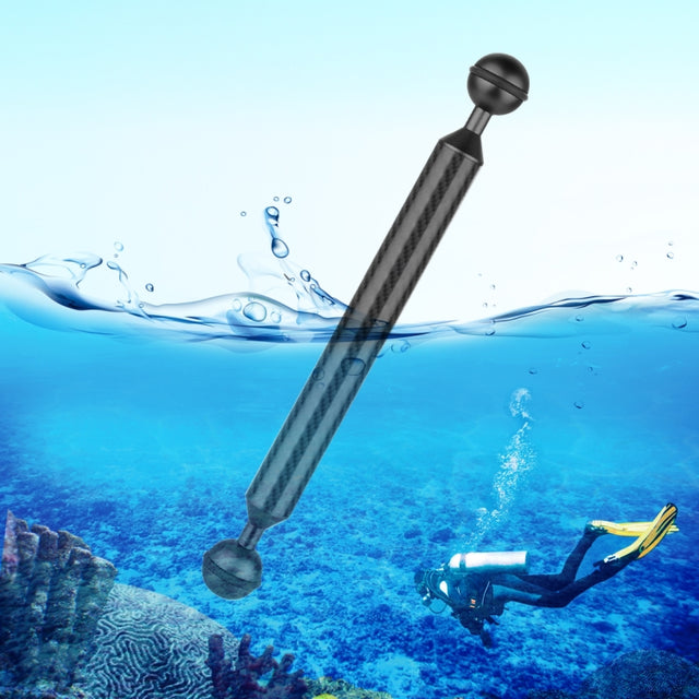 PULUZ  9 inch 23cm Length 20.8mm Diameter Dual Balls Carbon Fiber Floating Arm, Ball Diameter: 25mm(Black)