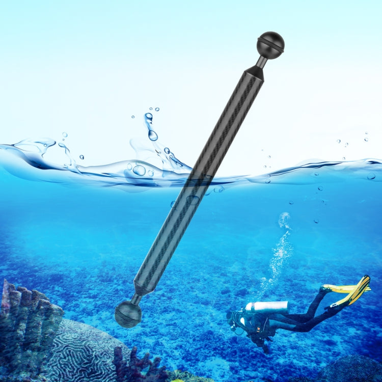 PULUZ 11 inch 28cm Length 20.8mm Diameter Dual Balls Carbon Fiber Floating Arm, Ball Diameter: 25mm(Black) - Diving Accessories by PULUZ | Online Shopping South Africa | PMC TechLife | Buy Now Pay Later Mobicred