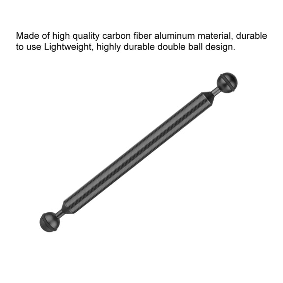 PULUZ 11 inch 28cm Length 20.8mm Diameter Dual Balls Carbon Fiber Floating Arm, Ball Diameter: 25mm(Black)