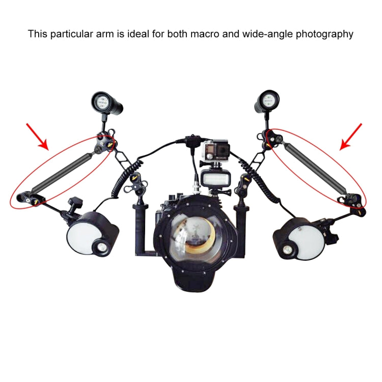 PULUZ  12 inch 30.4cm Length 20.8mm Diameter Dual Balls Carbon Fiber Floating Arm, Ball Diameter: 25mm(Black)