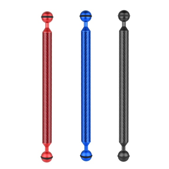 PULUZ  12 inch 30.4cm Length 20.8mm Diameter Dual Balls Carbon Fiber Floating Arm, Ball Diameter: 25mm(Black)