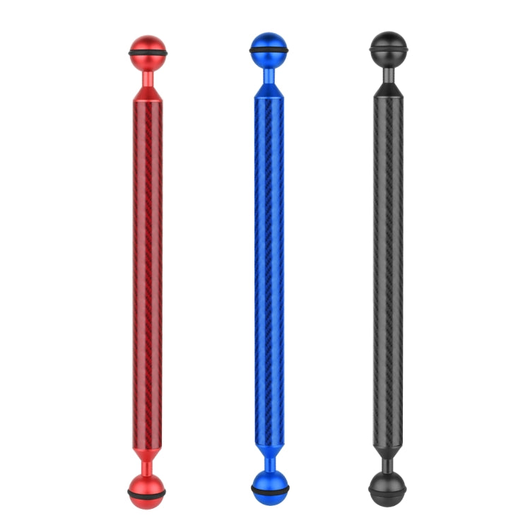 PULUZ  12 inch 30.4cm Length 20.8mm Diameter Dual Balls Carbon Fiber Floating Arm, Ball Diameter: 25mm(Black)