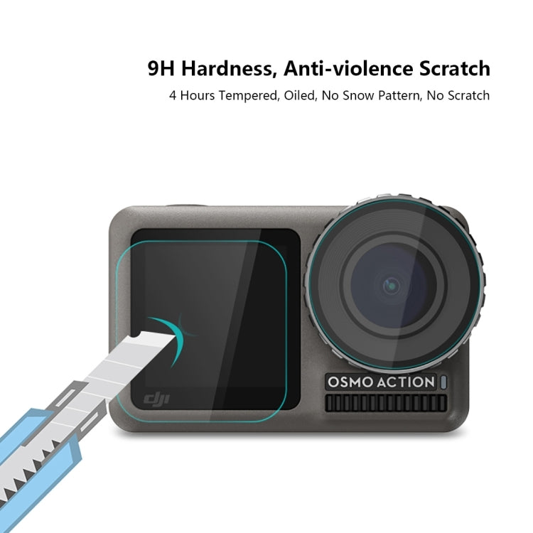 PULUZ Lens + Front and Back LCD Display 9H 2.5D Tempered Glass Film for DJI Osmo Action - free shipping - PMC TechLife - Order now!