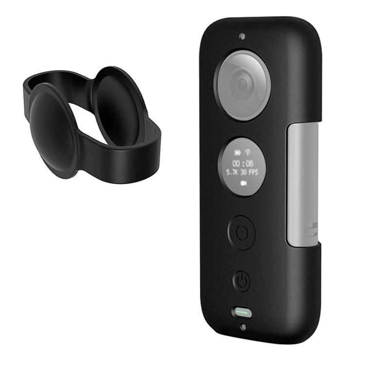 PULUZ Silicone Protective Case with Lens Cover for Insta360 ONE X(Black) - Case & Bags by PULUZ | Online Shopping South Africa | PMC TechLife | Buy Now Pay Later Mobicred