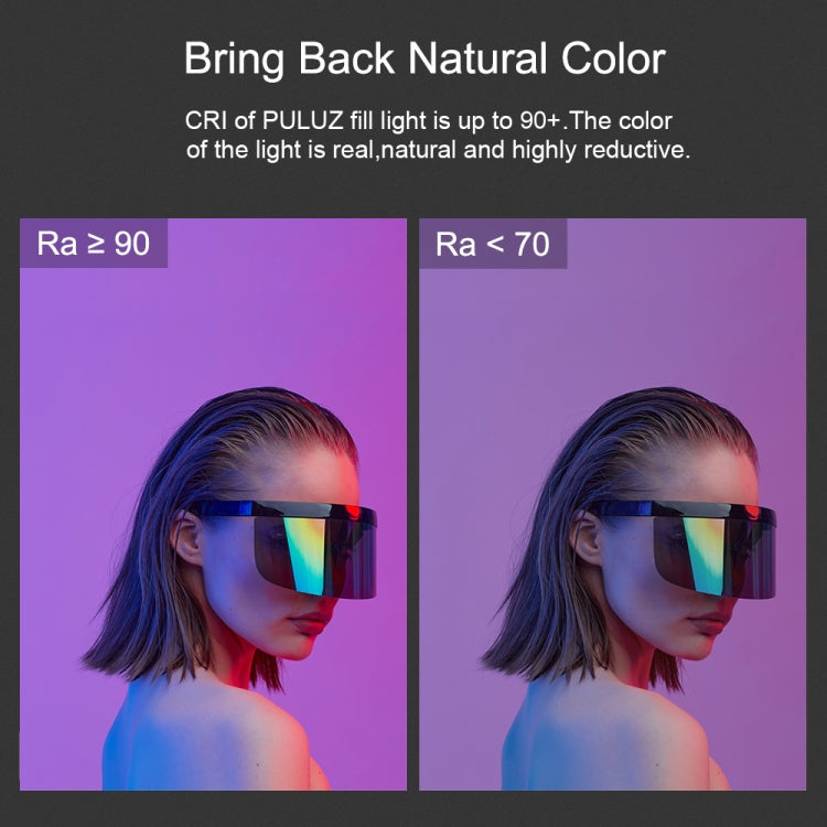 PULUZ 190 LEDs Photo Handheld Stick Light Full Color RGB Fill Light with Barndoor - free shipping - PMC Jewellery - Order now!