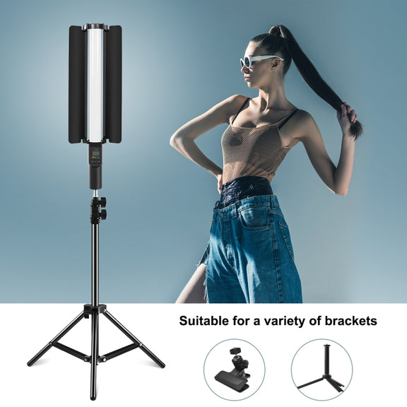 PULUZ 190 LEDs Photo Handheld Stick Light Full Color RGB Fill Light with Barndoor