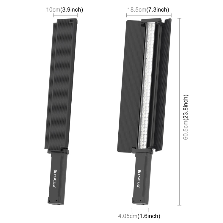 PULUZ 72 LEDs Photo Handheld Stick Light Full Color RGB Fill Light with Barndoor - free shipping - PMC Jewellery - Order now!