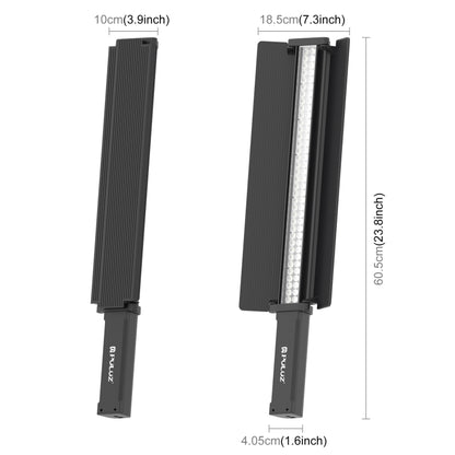 PULUZ 72 LEDs Photo Handheld Stick Light Full Color RGB Fill Light with Barndoor - free shipping - PMC Jewellery - Order now!