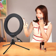 PULUZ 6.2 inch 16cm USB RGBW Dimmable LED Ring Vlogging Photography Video Lights  with Cold Shoe Tripod Ball Head & Remote Control(Black)