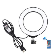 PULUZ 6.2 inch 16cm USB RGBW Dimmable LED Ring Vlogging Photography Video Lights  with Cold Shoe Tripod Ball Head & Remote Control(Black)