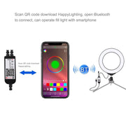 PULUZ 6.2 inch 16cm USB RGBW Dimmable LED Ring Vlogging Photography Video Lights  with Cold Shoe Tripod Ball Head & Remote Control(Black)