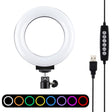 PULUZ 4.7 inch 12cm Curved Surface USB 10 Modes 8 Colors RGBW Dimmable LED Ring Vlogging Photography Video Lights with Tripod Ball Head(Black) - Ring Light by PULUZ | Online Shopping South Africa | PMC TechLife | Buy Now Pay Later Mobicred