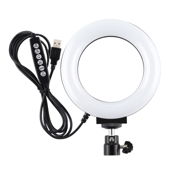 PULUZ 4.7 inch 12cm Curved Surface USB 10 Modes 8 Colors RGBW Dimmable LED Ring Vlogging Photography Video Lights with Tripod Ball Head(Black)