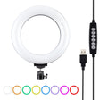 PULUZ 6.2 inch 16cm USB 10 Modes 8 Colors RGBW Dimmable LED Ring Vlogging Photography Video Lights with Tripod Ball Head(Black) - Ring Light by PULUZ | Online Shopping South Africa | PMC TechLife | Buy Now Pay Later Mobicred