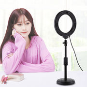 PULUZ 6.2 inch 16cm USB 10 Modes 8 Colors RGBW Dimmable LED Ring Vlogging Photography Video Lights with Tripod Ball Head(Black)
