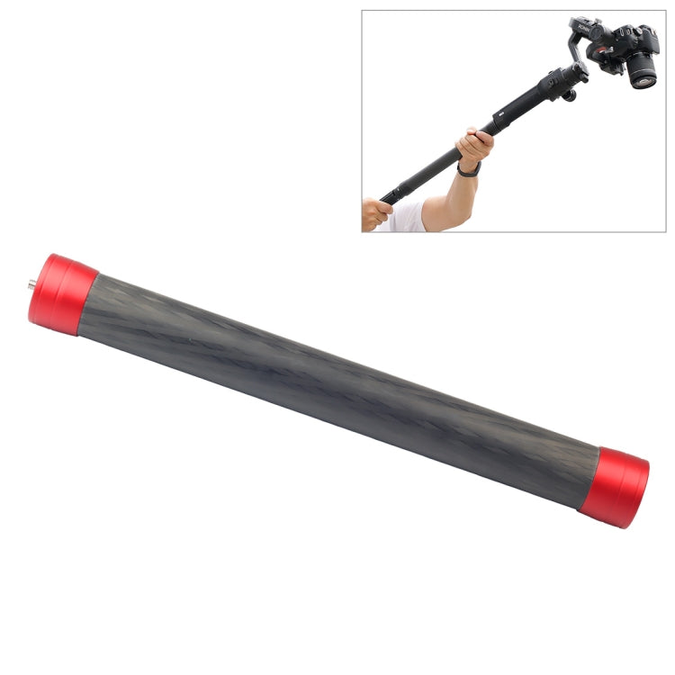 PULUZ Carbon Fiber Extension Monopod Pole Rod Extendable Stick for DJI / MOZA / Feiyu V2 / Zhiyun G5 / SPG Gimbal, Length: 35cm(Red) - free shipping - PMC Jewellery - Order now!