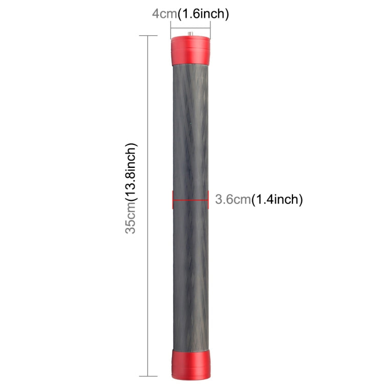 PULUZ Carbon Fiber Extension Monopod Pole Rod Extendable Stick for DJI / MOZA / Feiyu V2 / Zhiyun G5 / SPG Gimbal, Length: 35cm(Red) - free shipping - PMC Jewellery - Order now!
