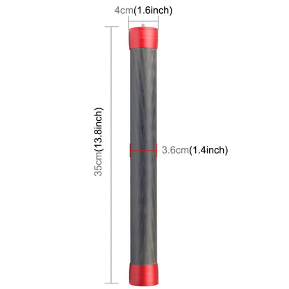 PULUZ Carbon Fiber Extension Monopod Pole Rod Extendable Stick for DJI / MOZA / Feiyu V2 / Zhiyun G5 / SPG Gimbal, Length: 35cm(Red) - free shipping - PMC Jewellery - Order now!