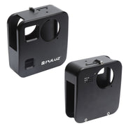 PULUZ for GoPro Fusion Housing Shell CNC Aluminum Alloy Protective Cage with Basic Mount & Lens Caps(Black)